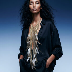Chillian Mixed Metal Fringe Necklace