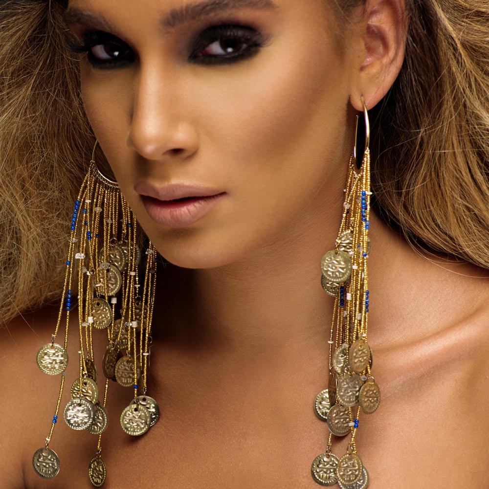 Adha Zelma Ishtar Gold + Fringe Earrings