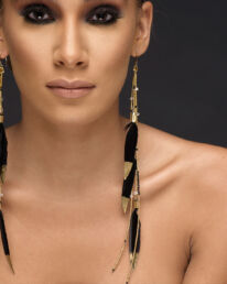 Noir Feather Earrings by Adha Zelma