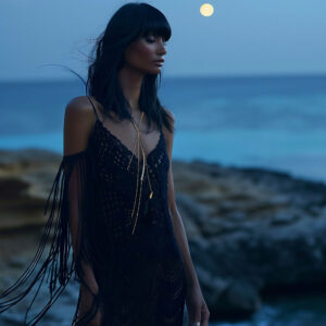 Nek’soo Current Necklace · Dentalium + Gemstones · Gold · Origin Edition