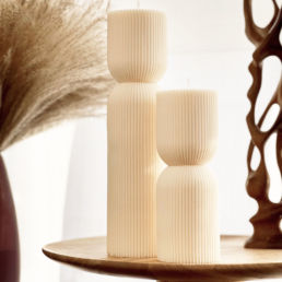 Ribbed Hourglass Pillar Candles