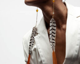 Adha Zelma Star Feather Earrings
